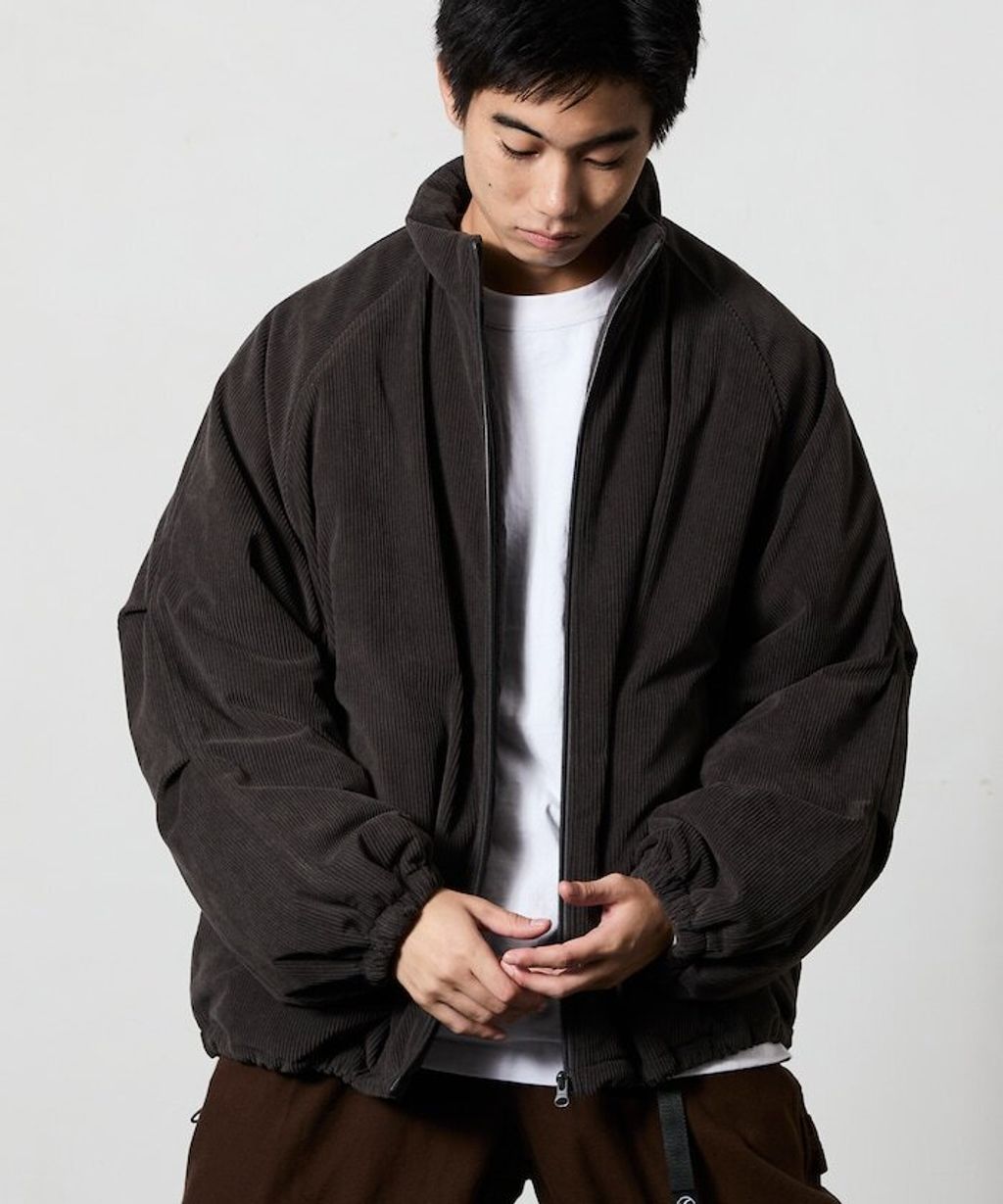 FREAKS STORE 寬鬆版型厚棉保暖燈芯絨立領外套_2