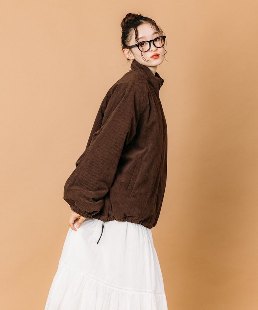 FREAKS STORE 寬鬆版型厚棉保暖燈芯絨立領外套_45