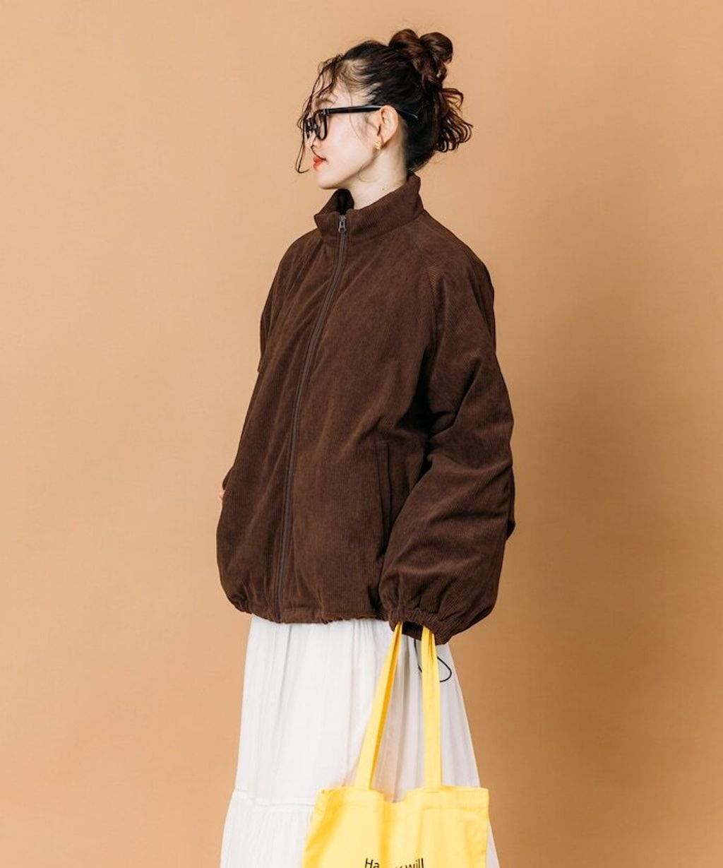 FREAKS STORE 寬鬆版型厚棉保暖燈芯絨立領外套_44