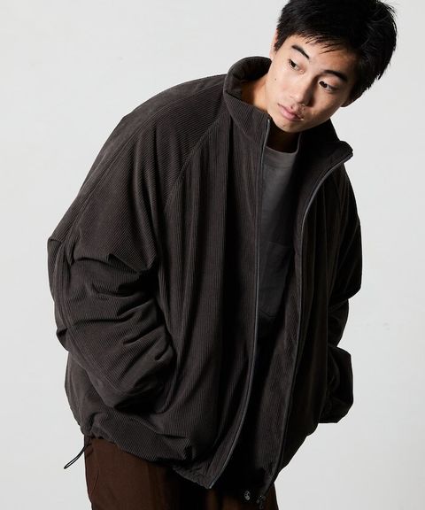 FREAKS STORE 寬鬆版型厚棉保暖燈芯絨立領外套_31