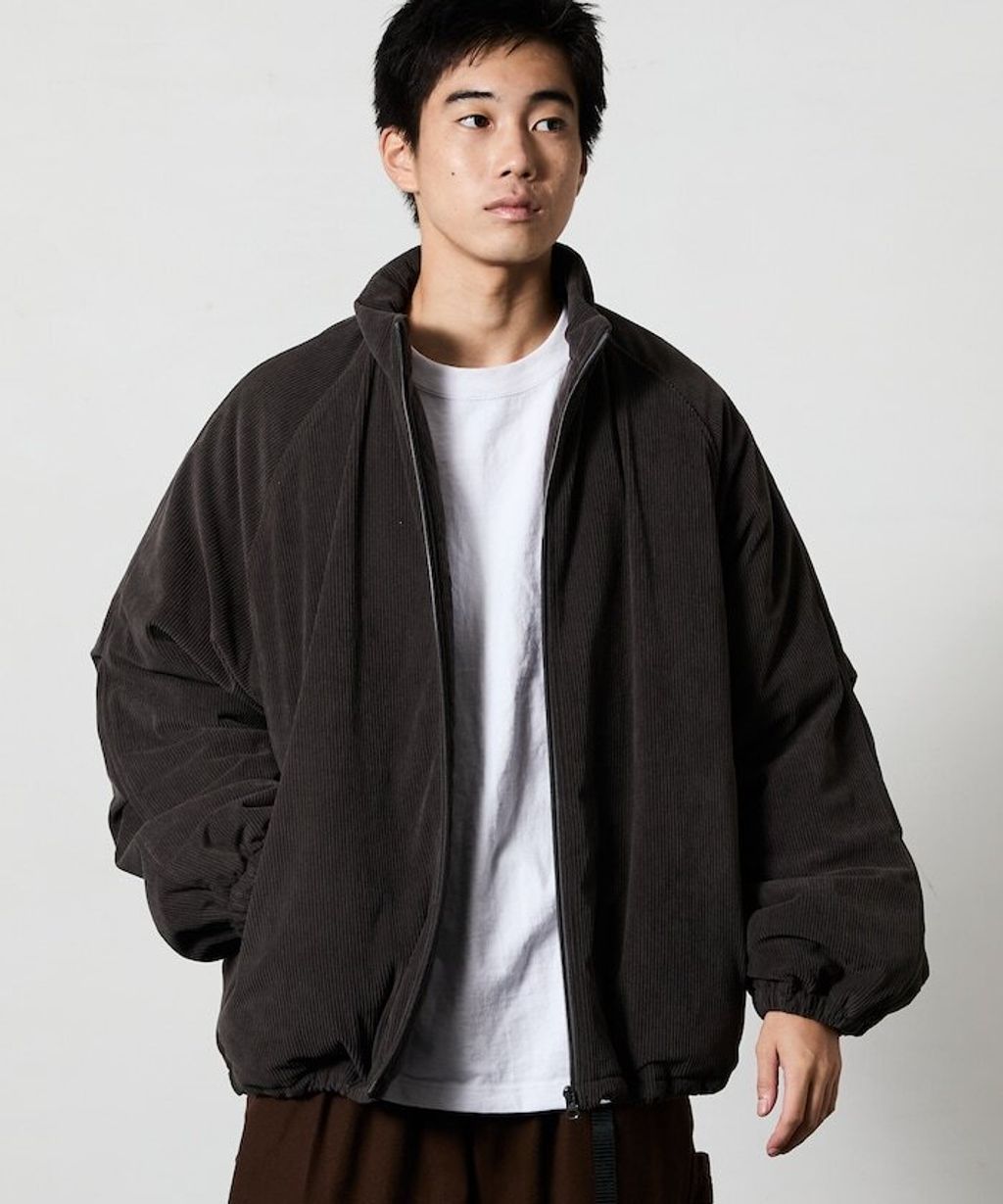 FREAKS STORE 寬鬆版型厚棉保暖燈芯絨立領外套_34