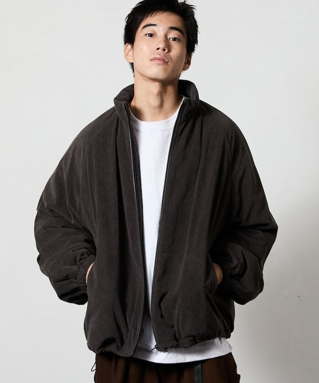 FREAKS STORE 寬鬆版型厚棉保暖燈芯絨立領外套_29