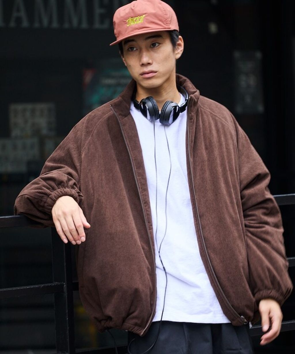 FREAKS STORE 寬鬆版型厚棉保暖燈芯絨立領外套_25