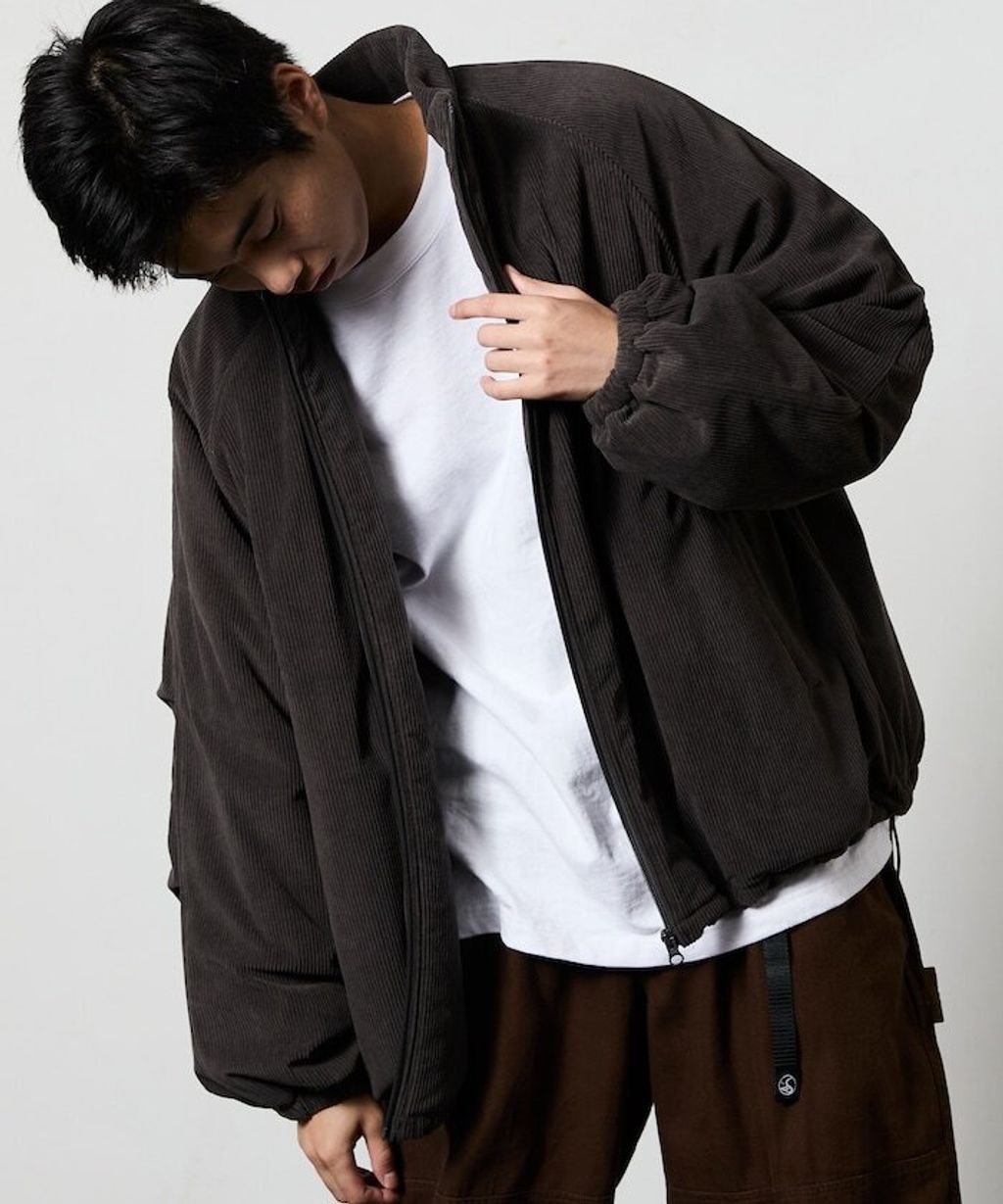 FREAKS STORE 寬鬆版型厚棉保暖燈芯絨立領外套_37