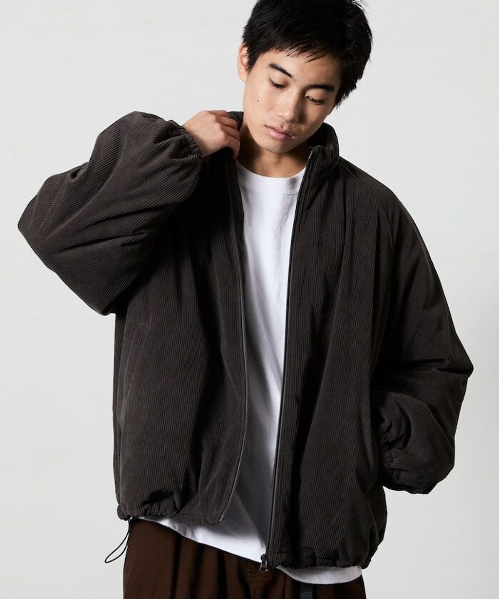 FREAKS STORE 寬鬆版型厚棉保暖燈芯絨立領外套_30