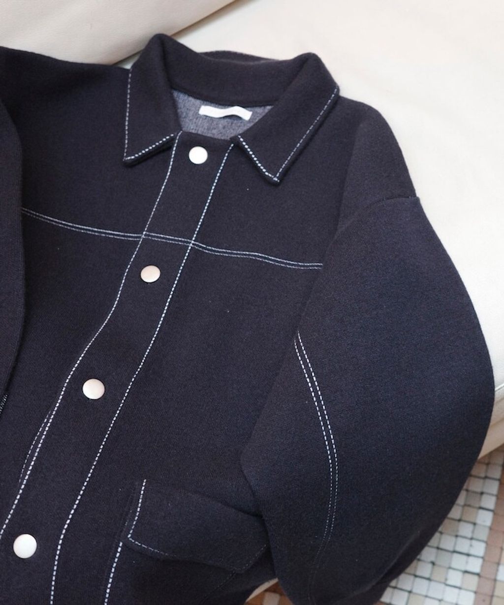 FREAKS STORE 縫線羊毛混紡針織工裝外套_5