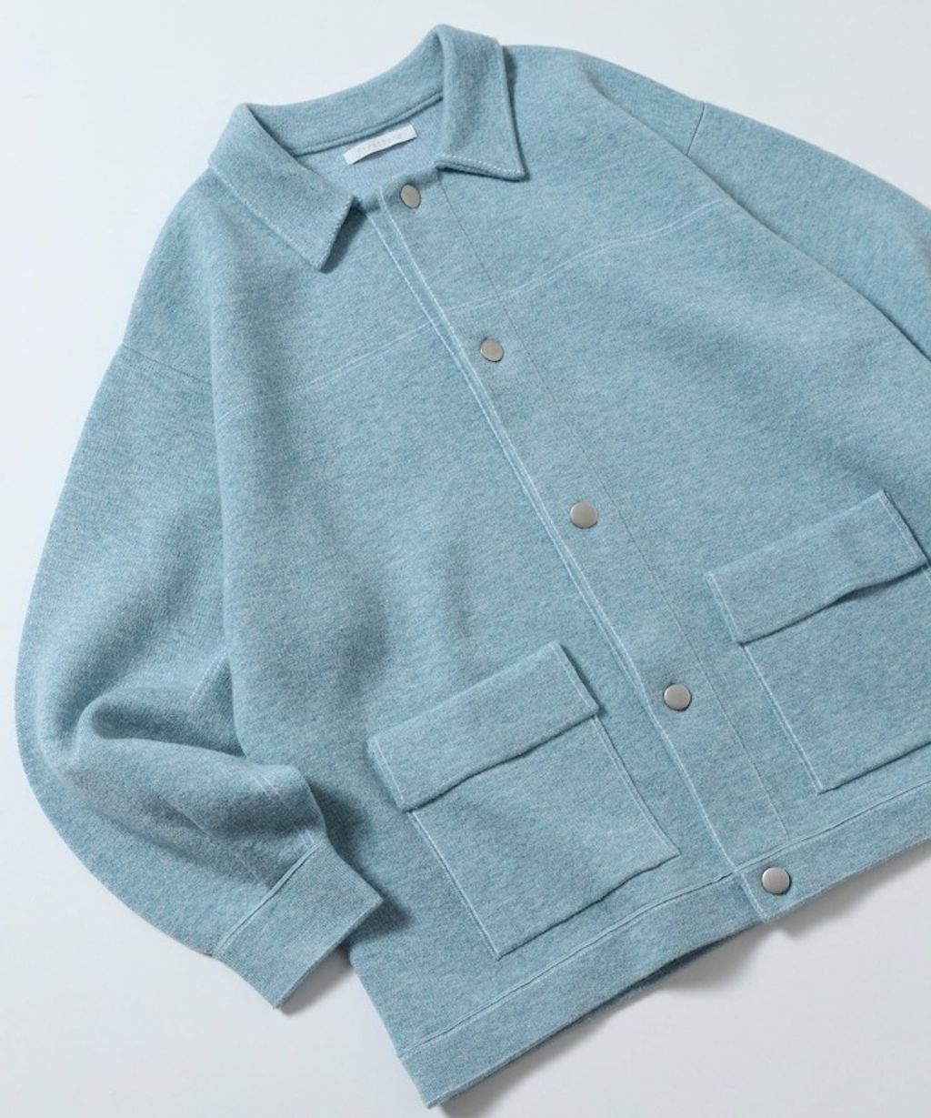FREAKS STORE 縫線羊毛混紡針織工裝外套_8