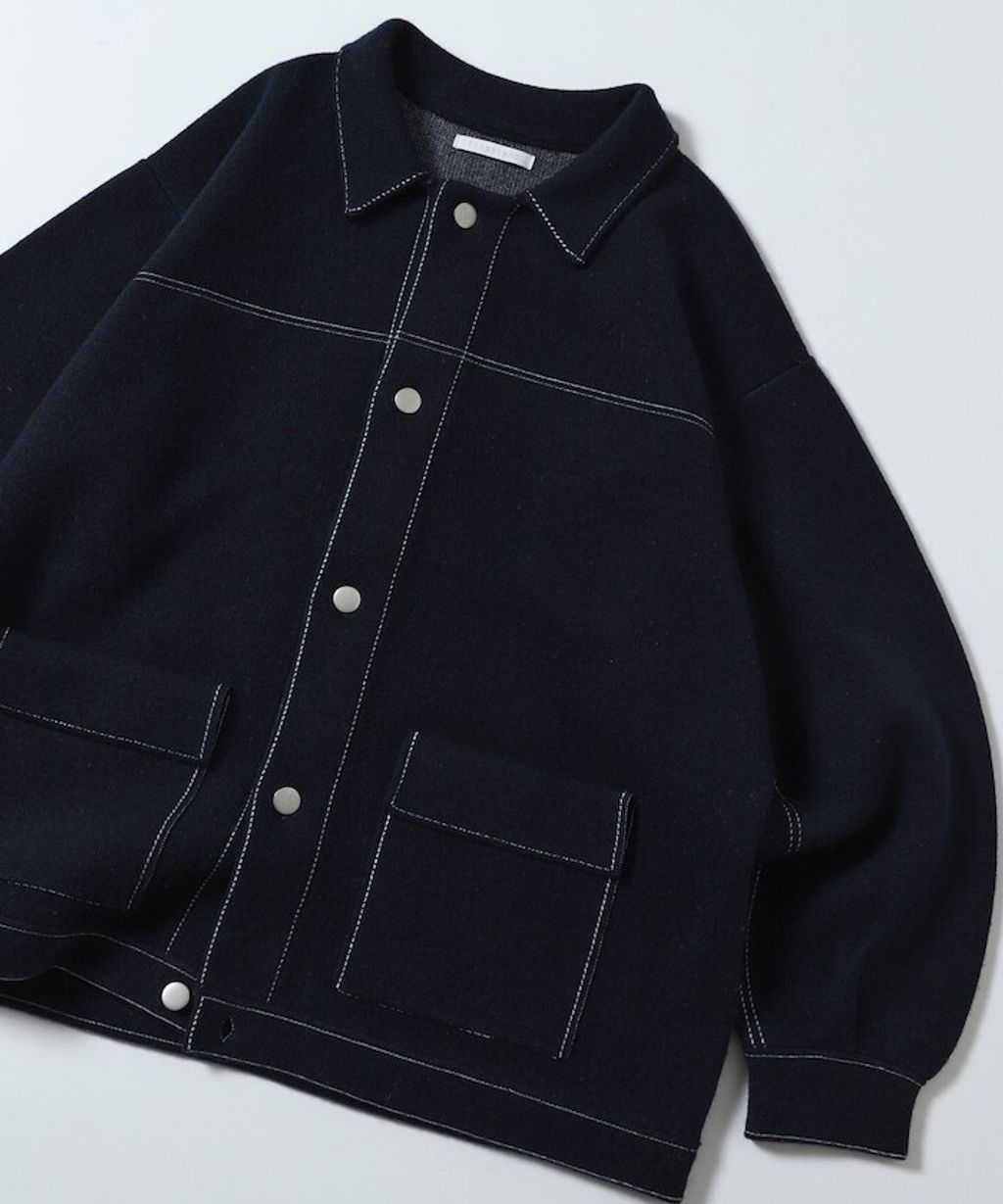 FREAKS STORE 縫線羊毛混紡針織工裝外套_7