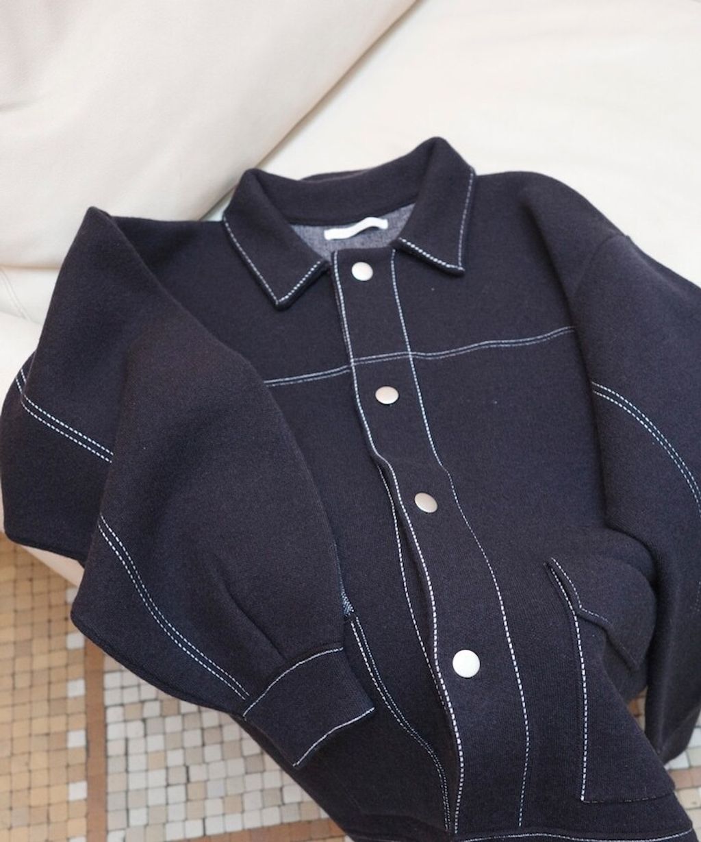 FREAKS STORE 縫線羊毛混紡針織工裝外套_72