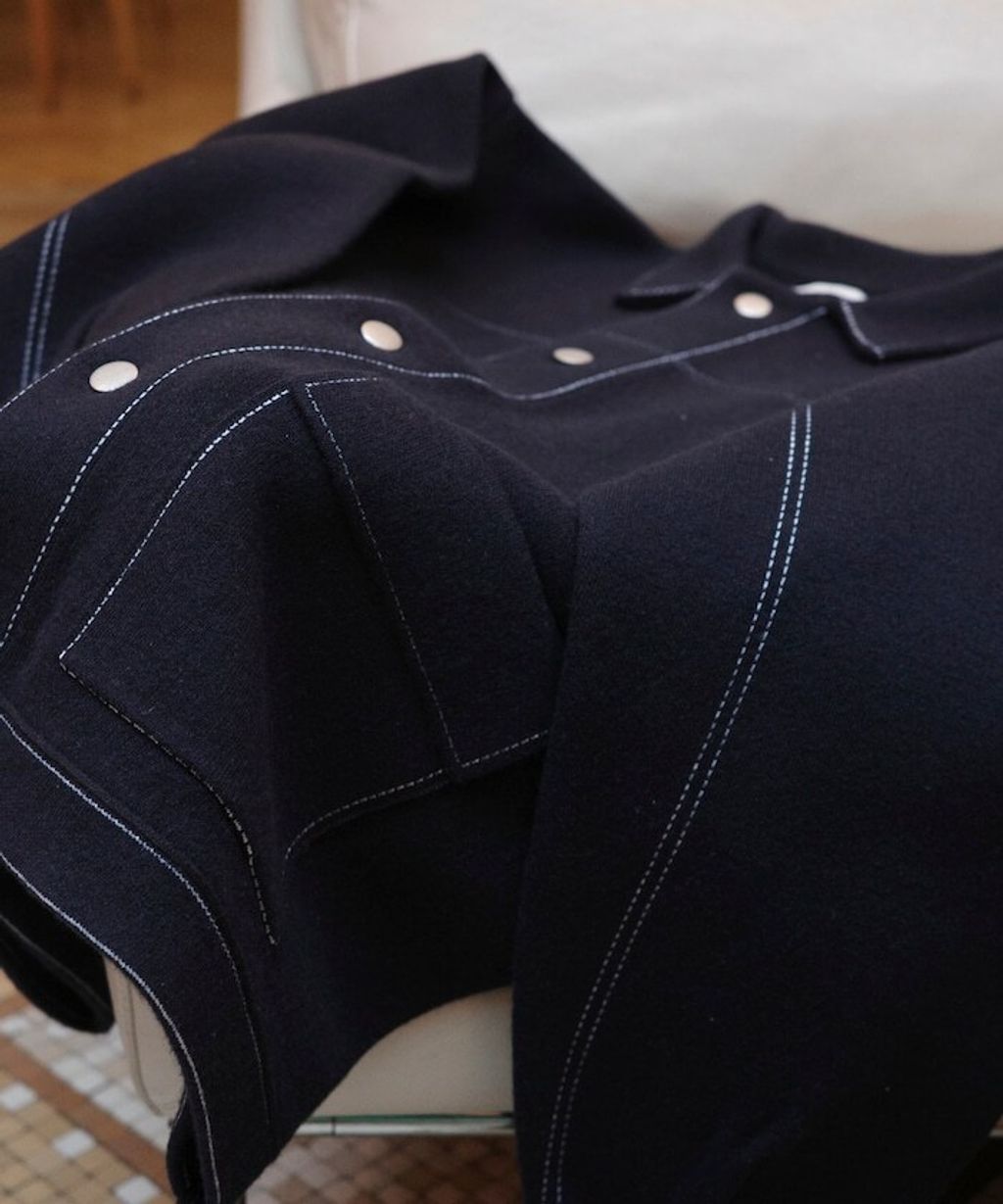 FREAKS STORE 縫線羊毛混紡針織工裝外套_73