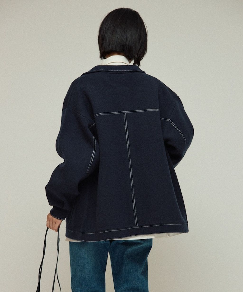 FREAKS STORE 縫線羊毛混紡針織工裝外套_62