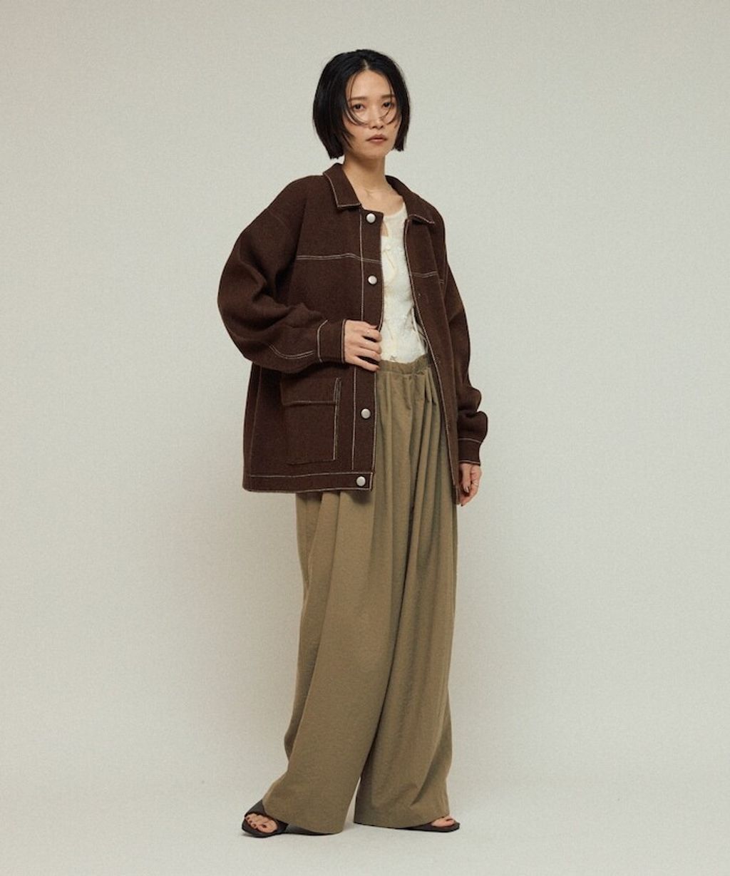 FREAKS STORE 縫線羊毛混紡針織工裝外套_45