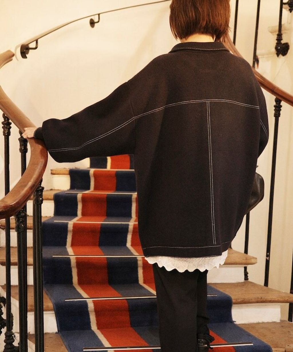 FREAKS STORE 縫線羊毛混紡針織工裝外套_27