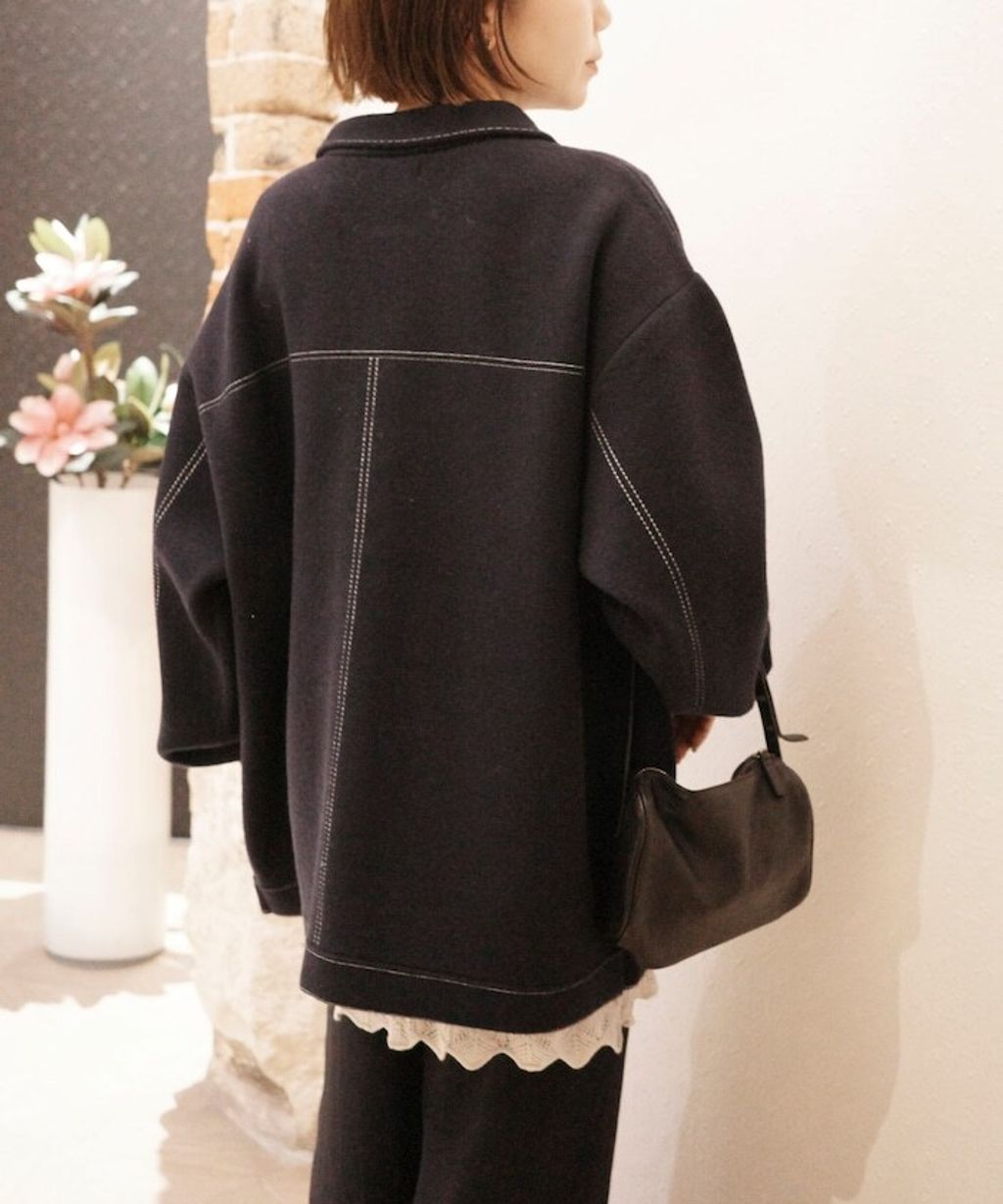 FREAKS STORE 縫線羊毛混紡針織工裝外套_20