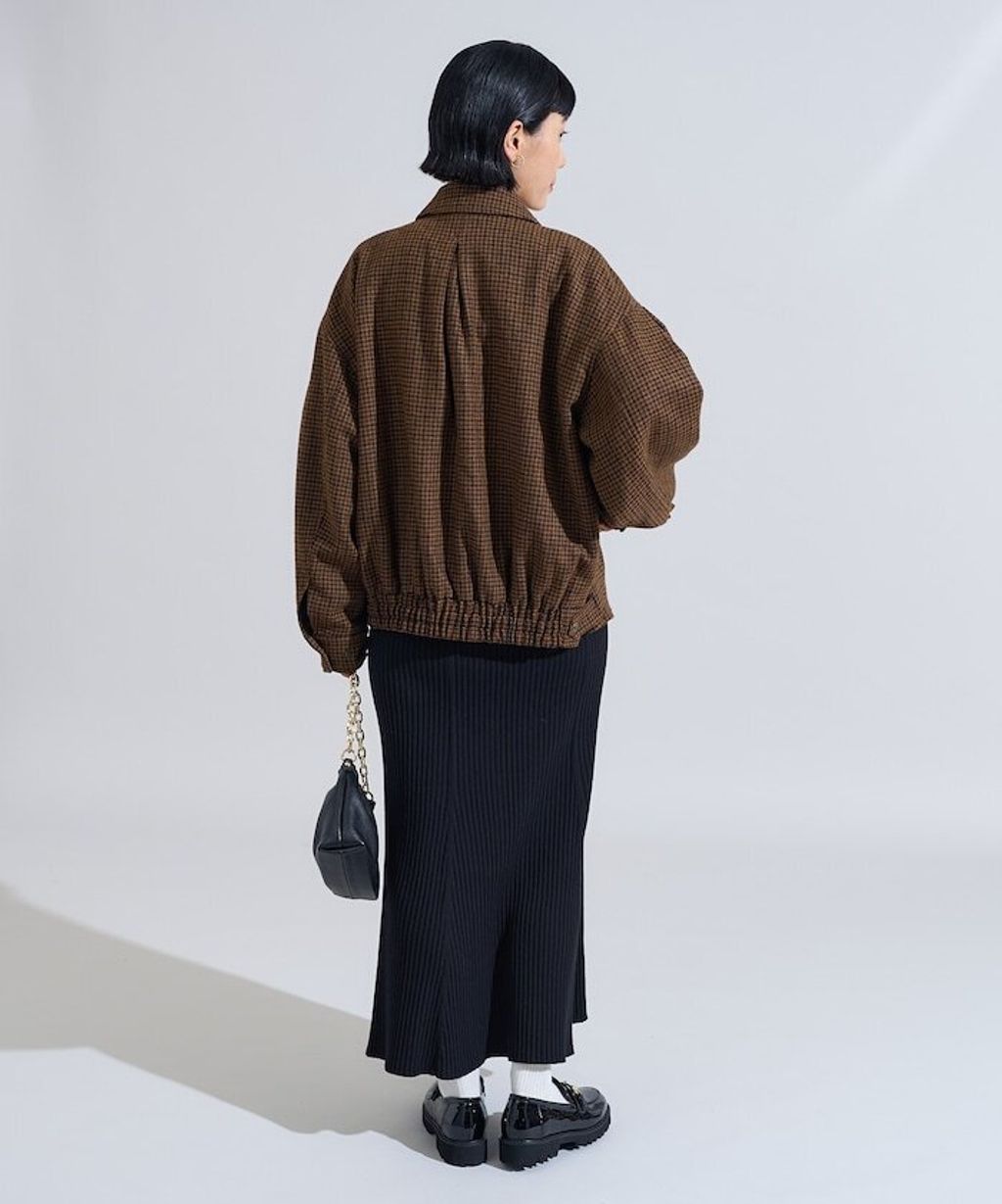 FREAKS STORE 英格蘭產羊毛質感格紋抗變形保暖翻領夾克_6