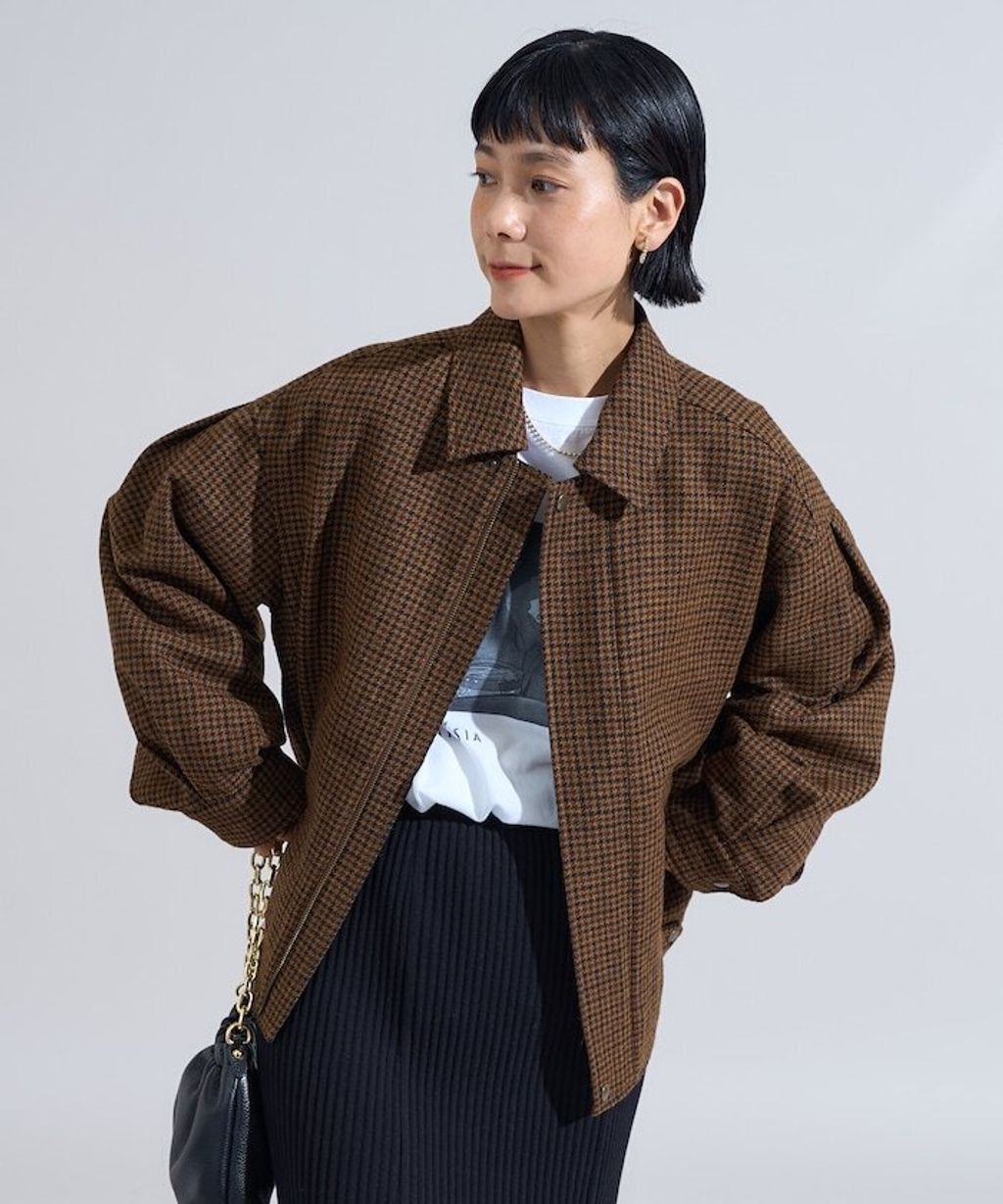 FREAKS STORE 英格蘭產羊毛質感格紋抗變形保暖翻領夾克_2