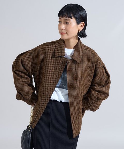 FREAKS STORE 英格蘭產羊毛質感格紋抗變形保暖翻領夾克_2