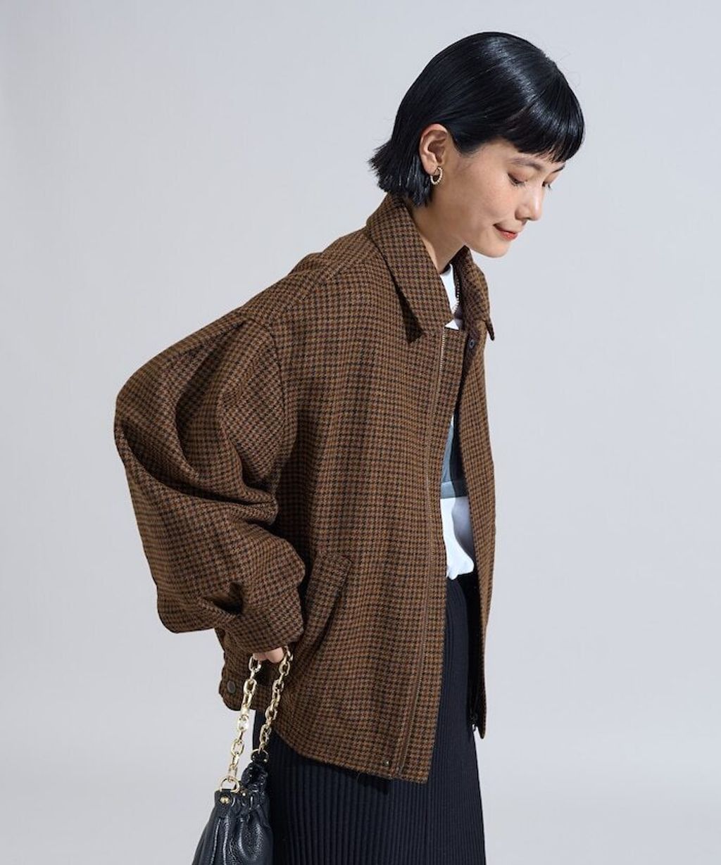 FREAKS STORE 英格蘭產羊毛質感格紋抗變形保暖翻領夾克_8