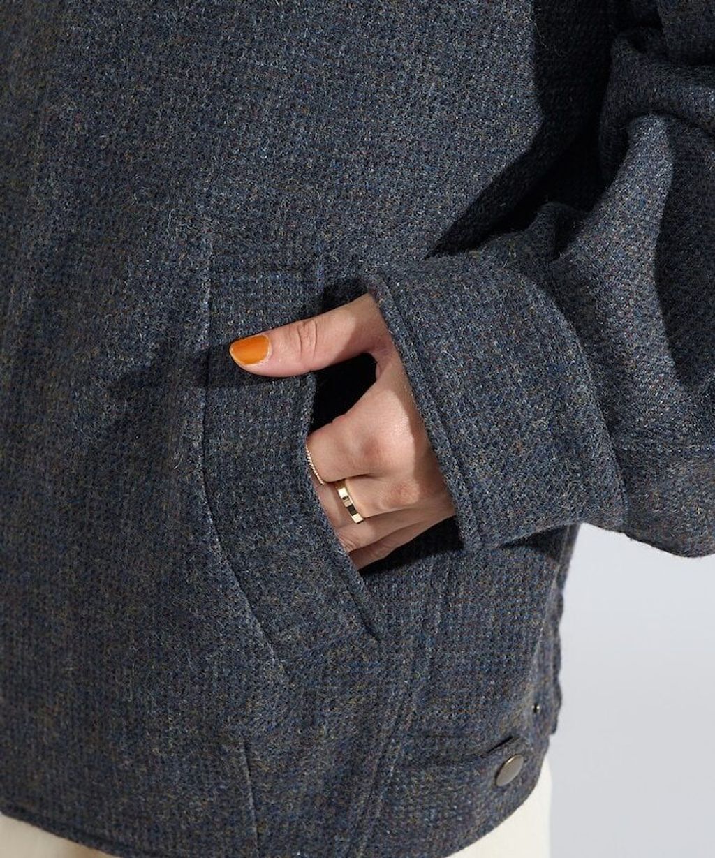 FREAKS STORE 英格蘭產羊毛質感格紋抗變形保暖翻領夾克_24