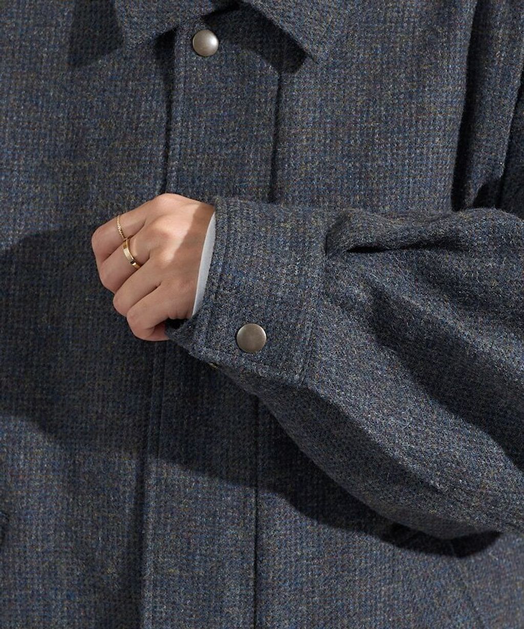 FREAKS STORE 英格蘭產羊毛質感格紋抗變形保暖翻領夾克_23