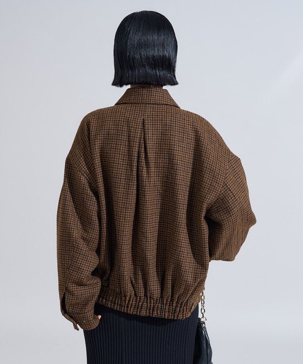 FREAKS STORE 英格蘭產羊毛質感格紋抗變形保暖翻領夾克_10