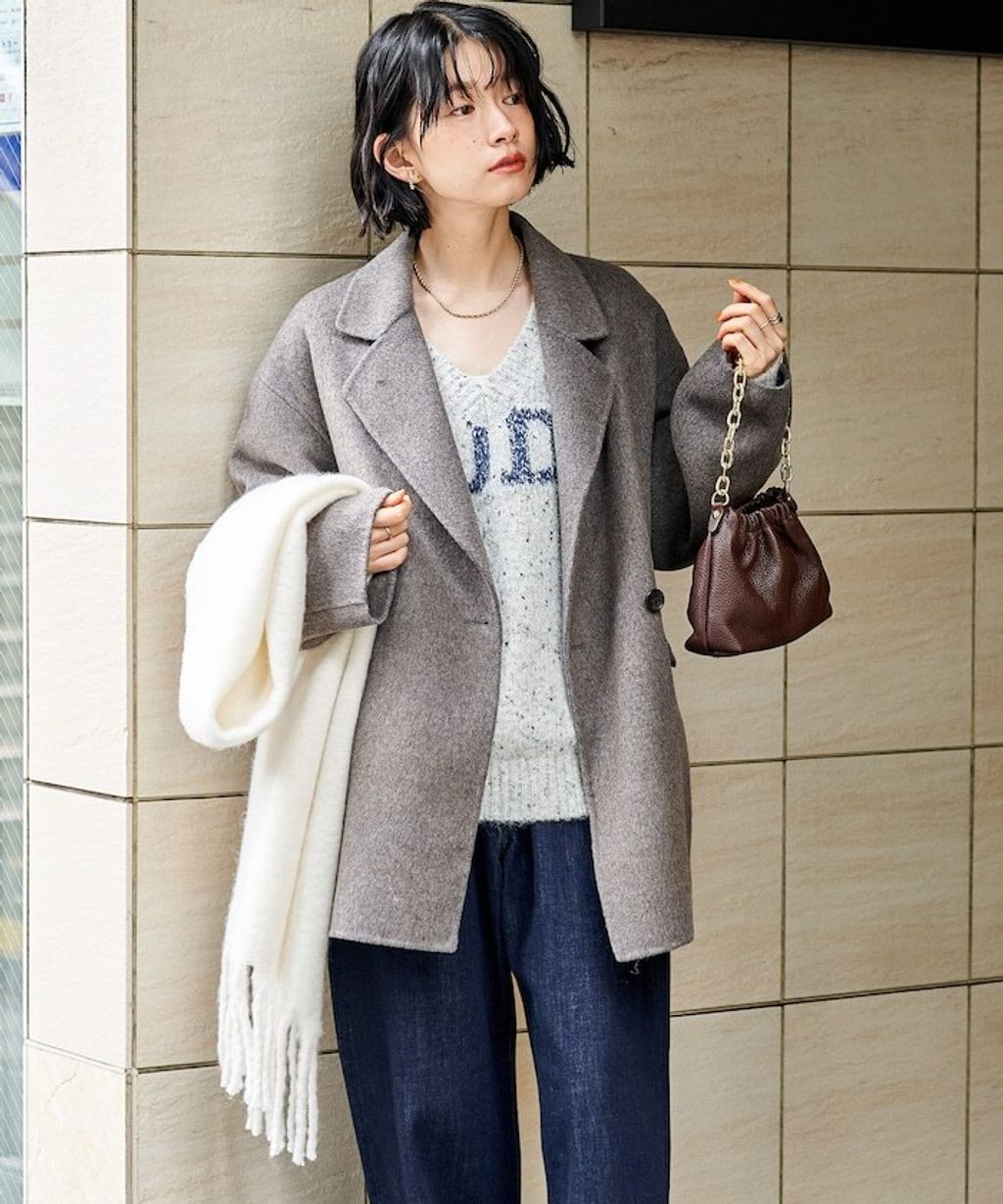 FREAKS STORE 輕量保暖羊毛手工縫製感寬鬆西裝大衣_3