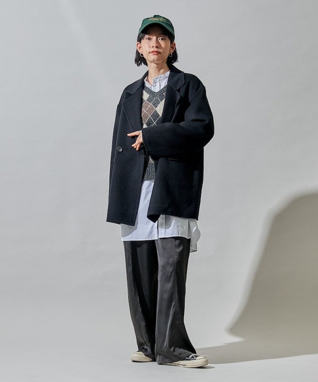 FREAKS STORE 輕量保暖羊毛手工縫製感寬鬆西裝大衣_37