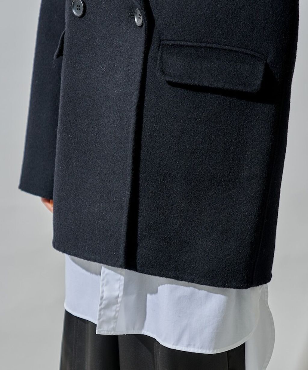 FREAKS STORE 輕量保暖羊毛手工縫製感寬鬆西裝大衣_54