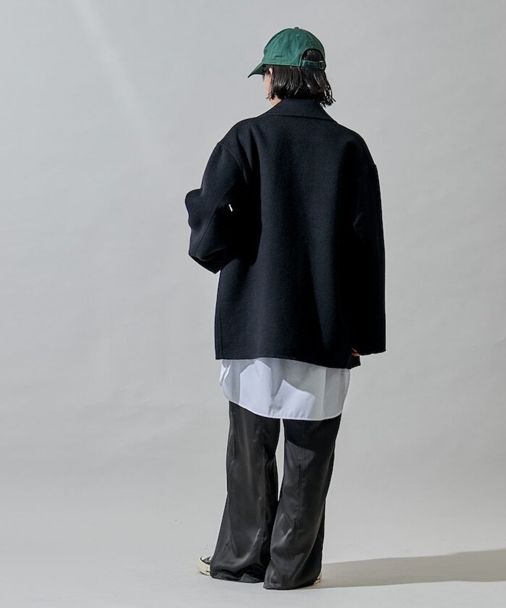 FREAKS STORE 輕量保暖羊毛手工縫製感寬鬆西裝大衣_35