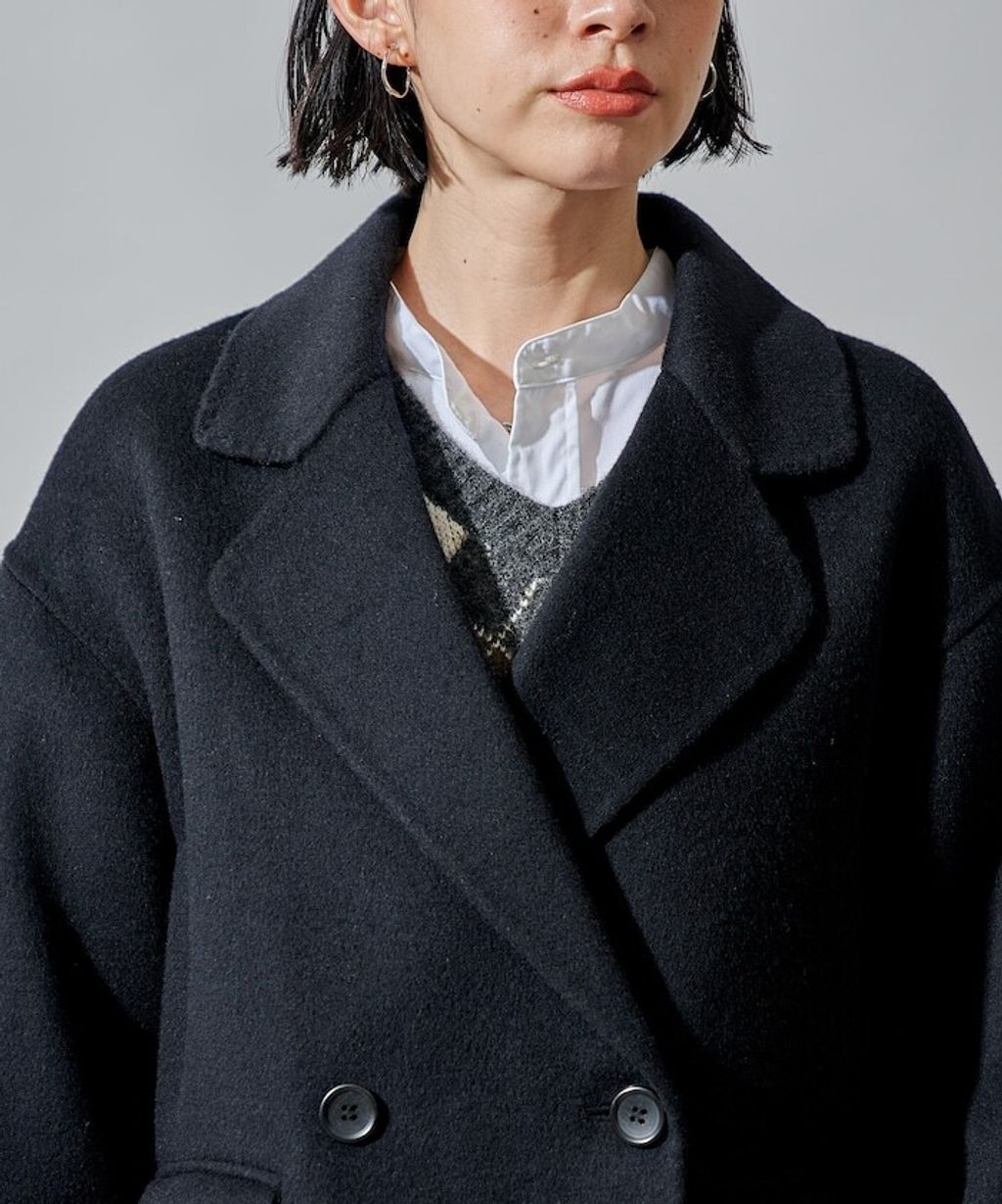 FREAKS STORE 輕量保暖羊毛手工縫製感寬鬆西裝大衣_51