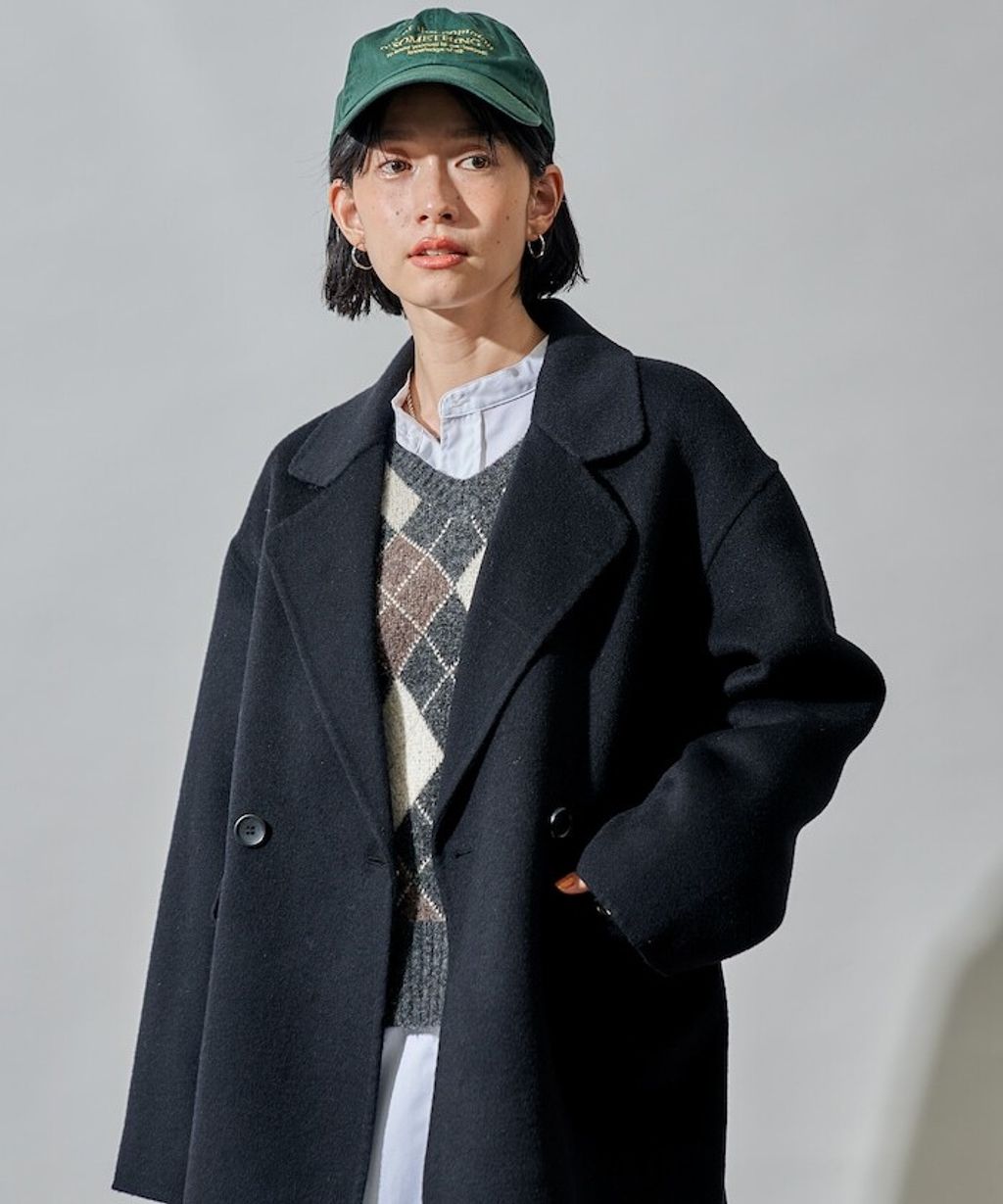 FREAKS STORE 輕量保暖羊毛手工縫製感寬鬆西裝大衣_46