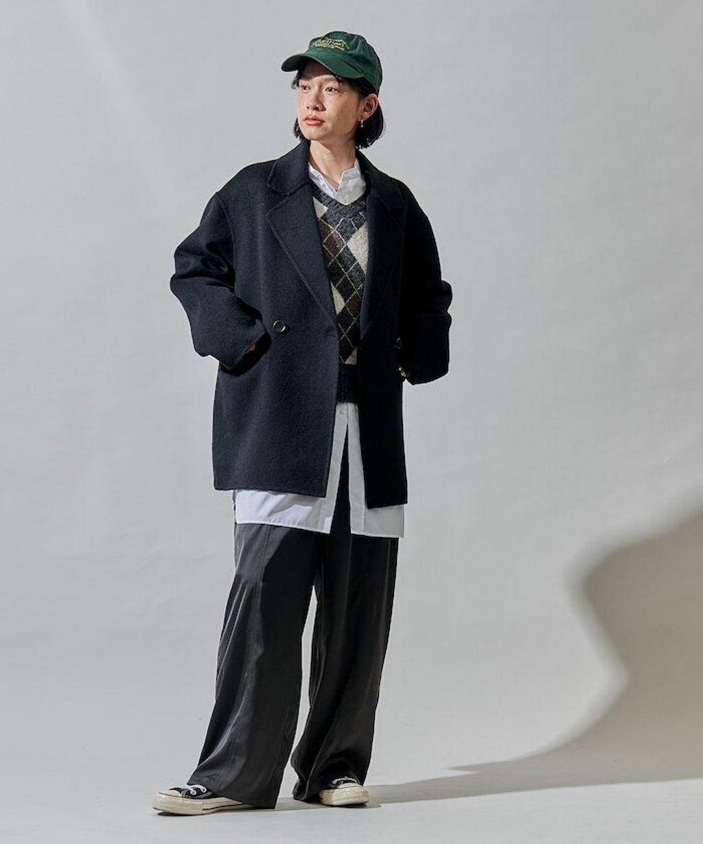 FREAKS STORE 輕量保暖羊毛手工縫製感寬鬆西裝大衣_32