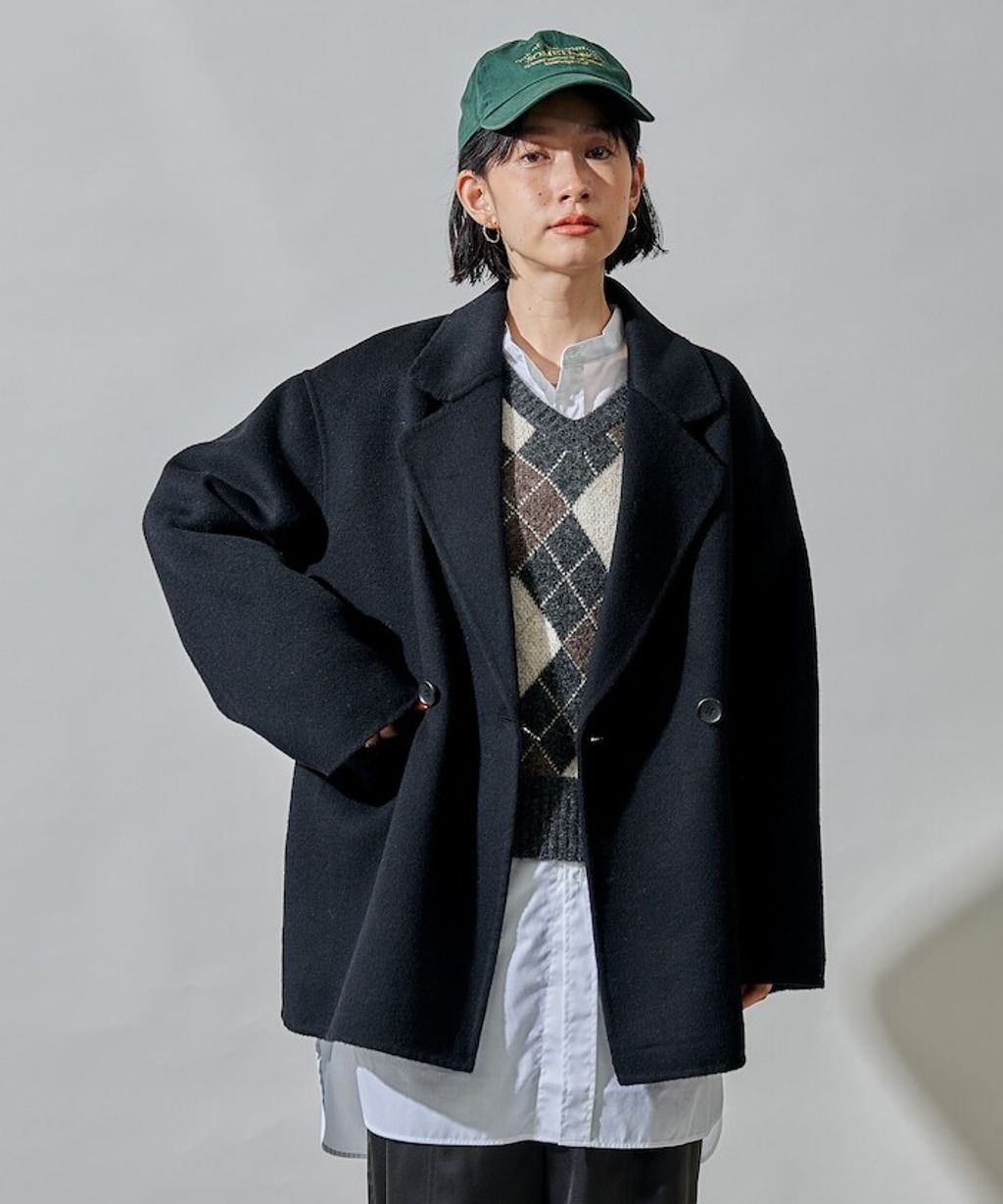 FREAKS STORE 輕量保暖羊毛手工縫製感寬鬆西裝大衣_40