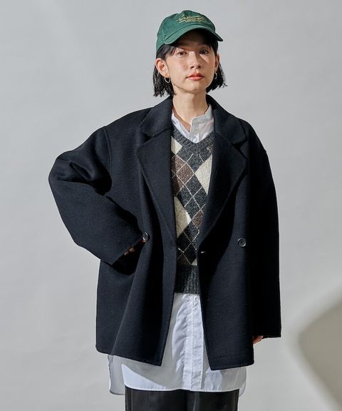 FREAKS STORE 輕量保暖羊毛手工縫製感寬鬆西裝大衣_40