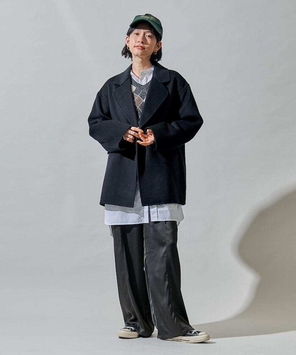 FREAKS STORE 輕量保暖羊毛手工縫製感寬鬆西裝大衣_38