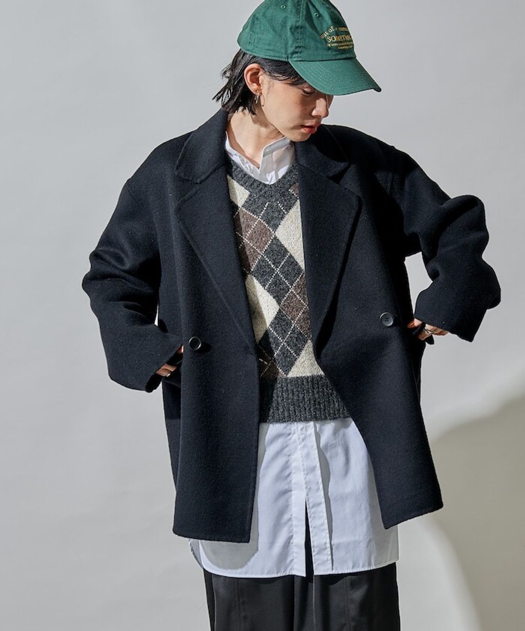 FREAKS STORE 輕量保暖羊毛手工縫製感寬鬆西裝大衣_39