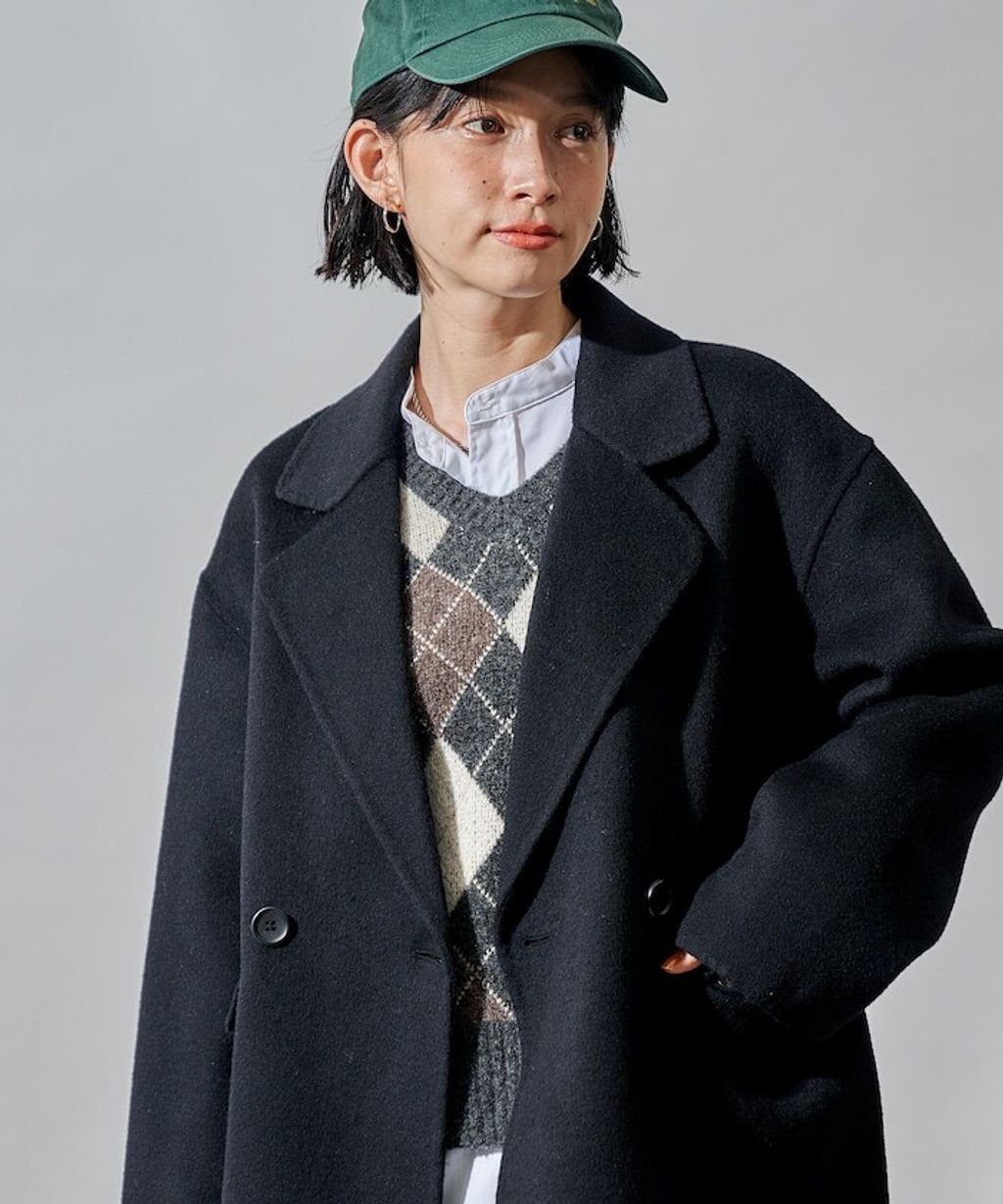 FREAKS STORE 輕量保暖羊毛手工縫製感寬鬆西裝大衣_47