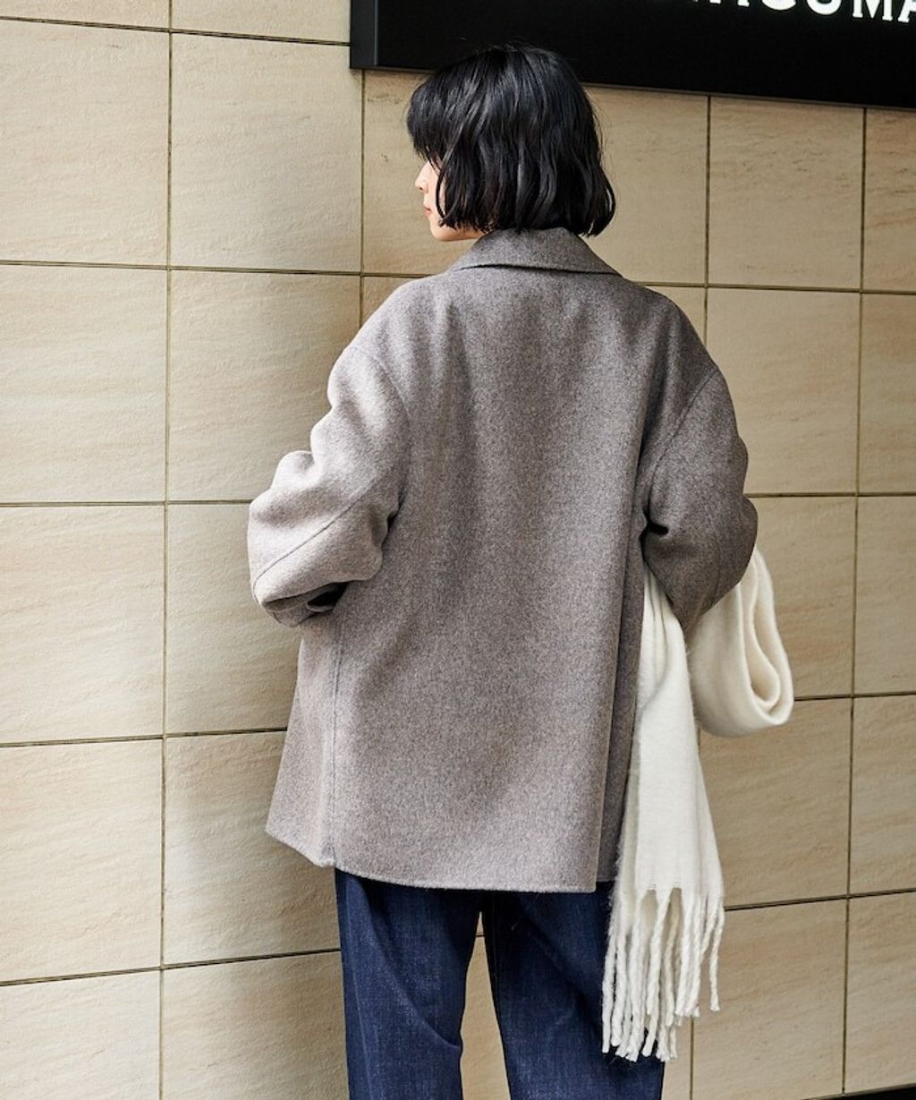 FREAKS STORE 輕量保暖羊毛手工縫製感寬鬆西裝大衣_28