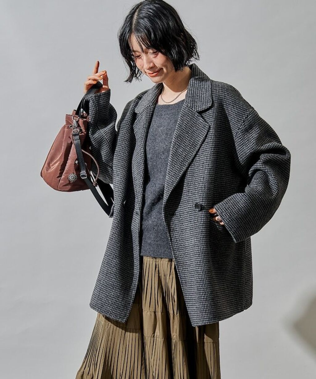 FREAKS STORE 輕量保暖羊毛手工縫製感寬鬆西裝大衣_13