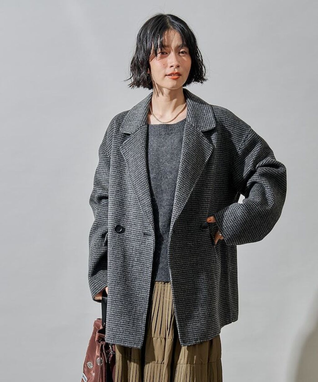 FREAKS STORE 輕量保暖羊毛手工縫製感寬鬆西裝大衣_9