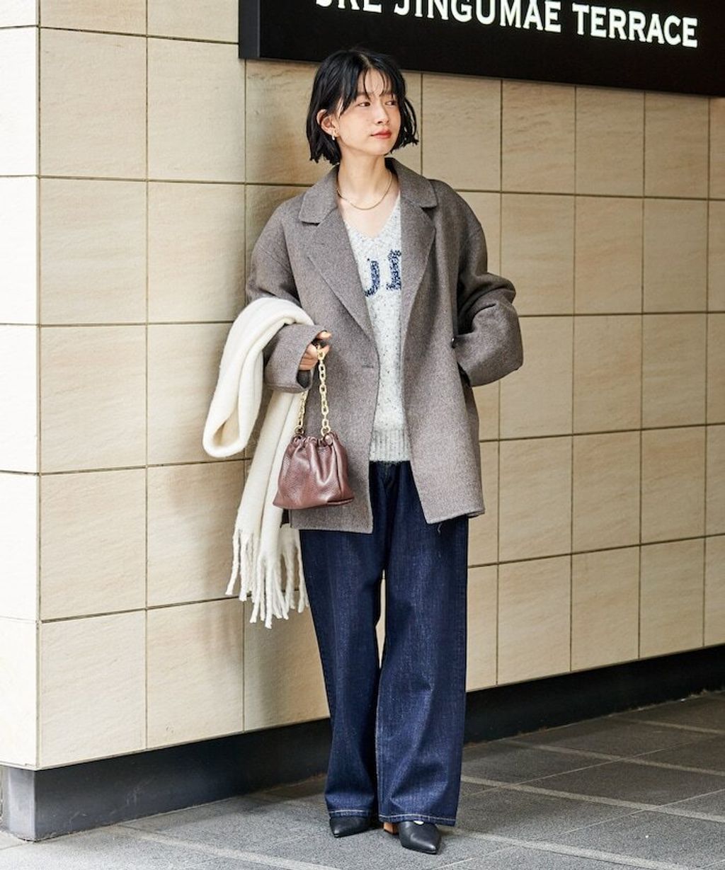 FREAKS STORE 輕量保暖羊毛手工縫製感寬鬆西裝大衣_17