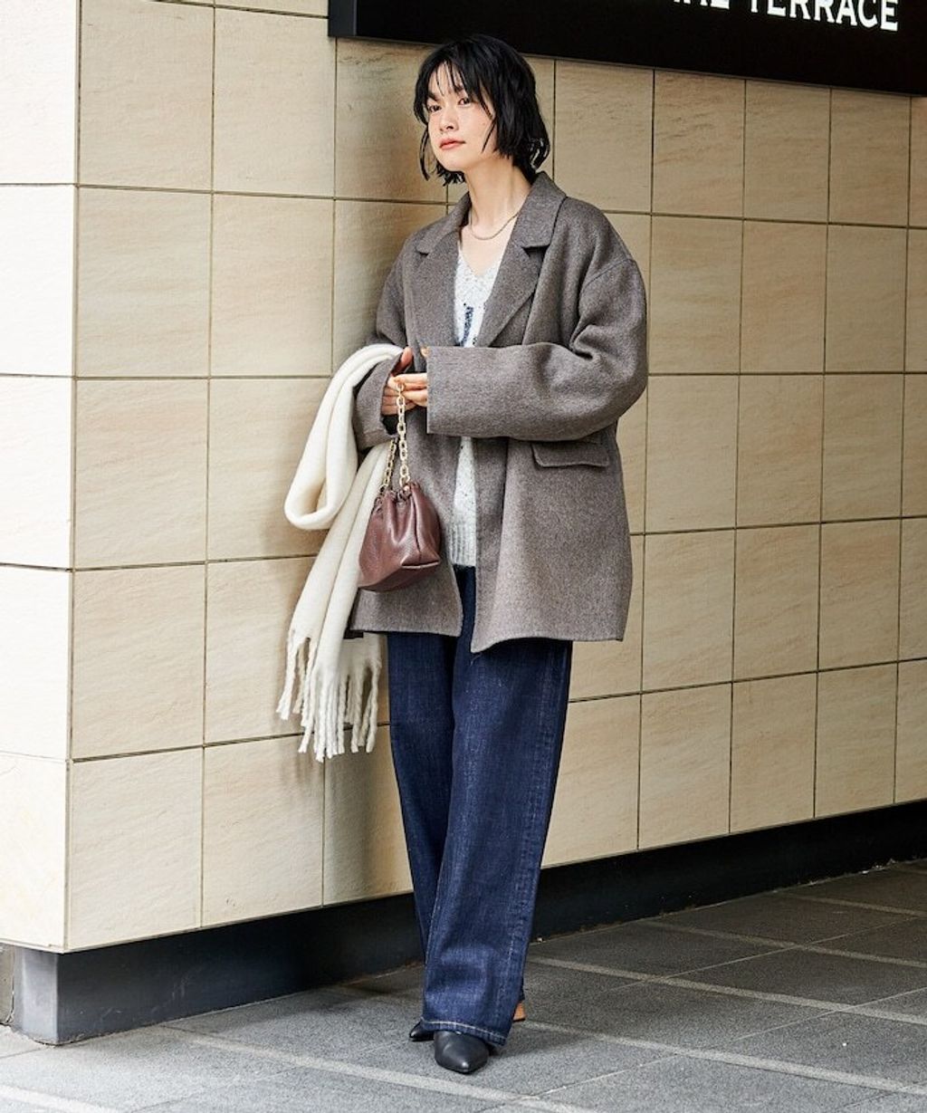 FREAKS STORE 輕量保暖羊毛手工縫製感寬鬆西裝大衣_22