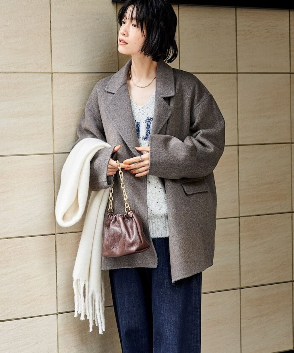 FREAKS STORE 輕量保暖羊毛手工縫製感寬鬆西裝大衣_29