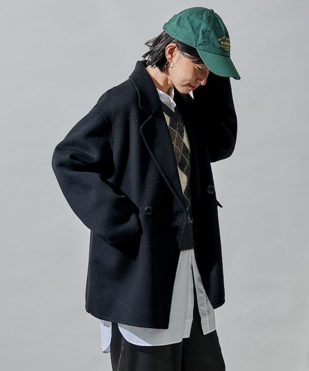 FREAKS STORE 輕量保暖羊毛手工縫製感寬鬆西裝大衣_43