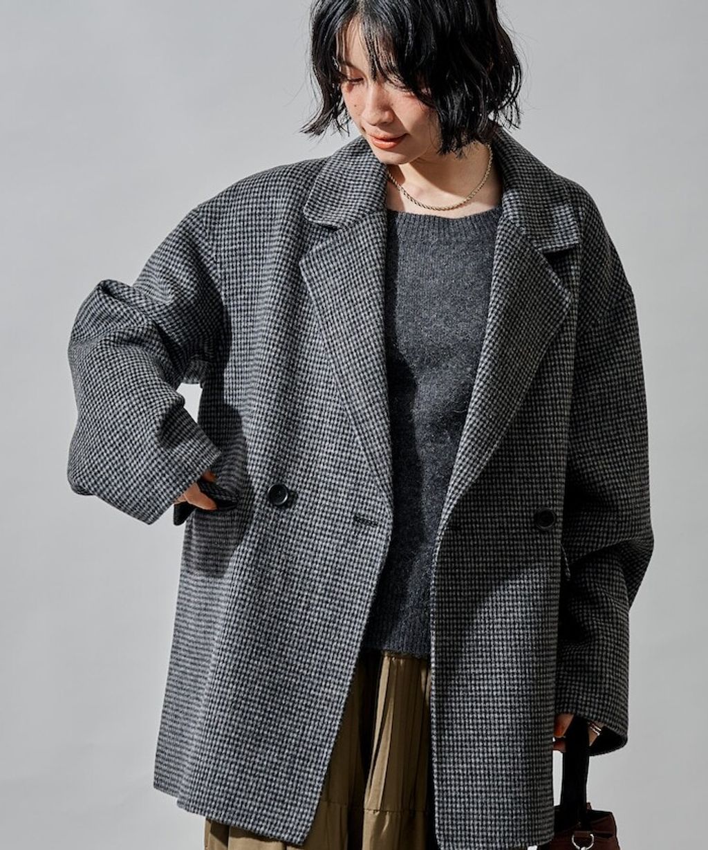 FREAKS STORE 輕量保暖羊毛手工縫製感寬鬆西裝大衣_15