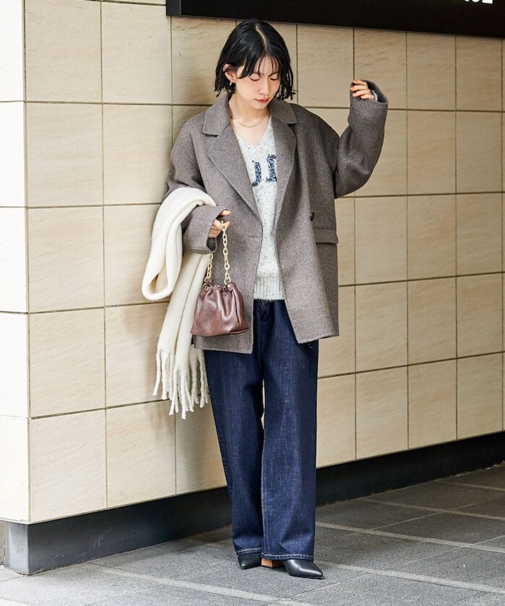 FREAKS STORE 輕量保暖羊毛手工縫製感寬鬆西裝大衣_18