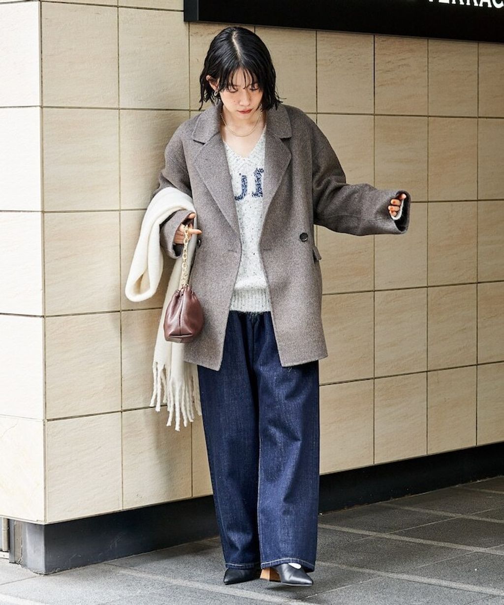 FREAKS STORE 輕量保暖羊毛手工縫製感寬鬆西裝大衣_24