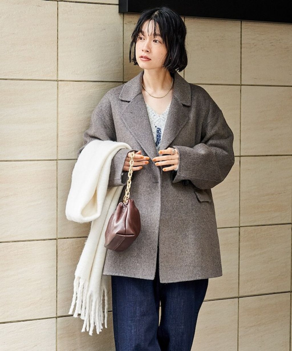 FREAKS STORE 輕量保暖羊毛手工縫製感寬鬆西裝大衣_26