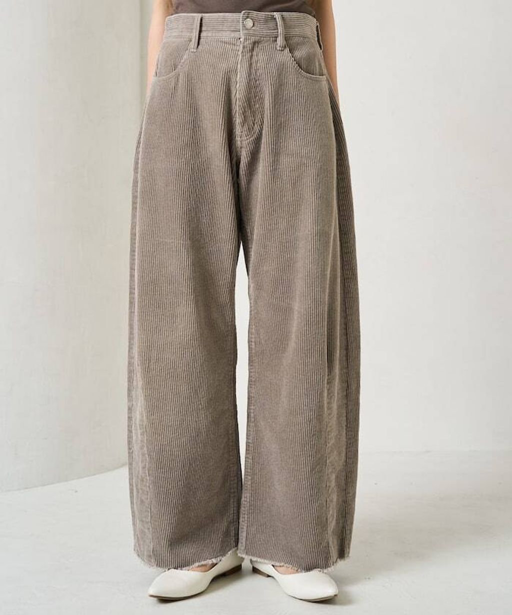 FREAKS STORE 細條紋燈芯絨顯瘦圓弧剪裁長褲_60