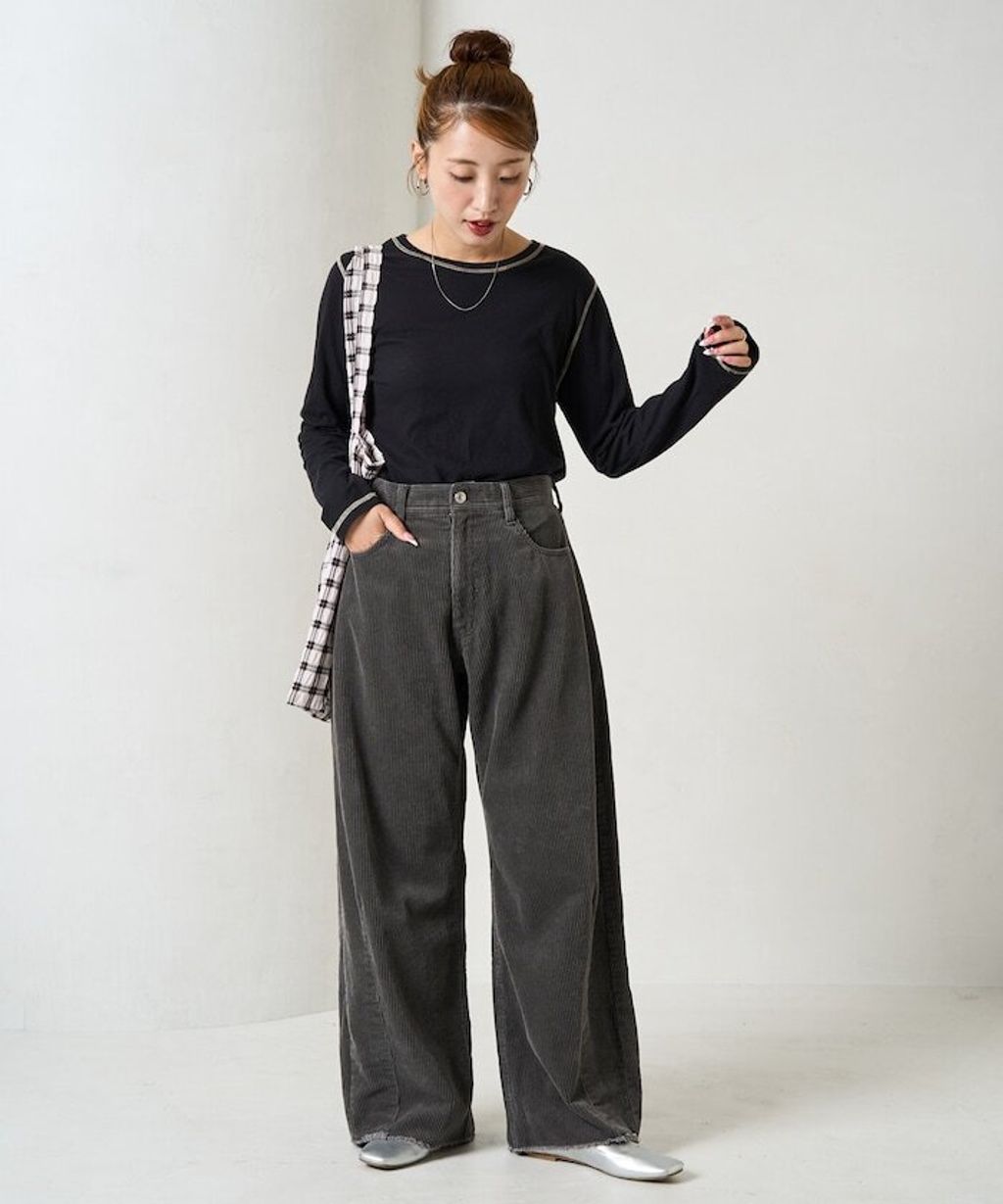 FREAKS STORE 細條紋燈芯絨顯瘦圓弧剪裁長褲_51